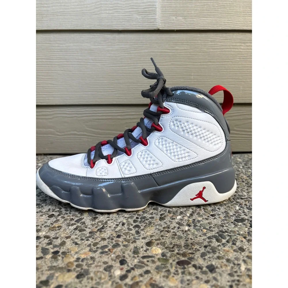 Air Jordan 9 Retro Fire Red White Cool Grey CT8019-162 Men's Size 7